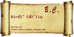 Biró Célia névjegykártya